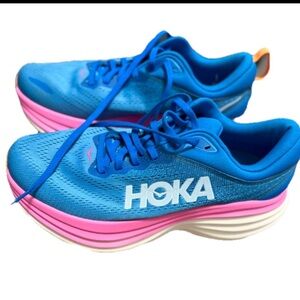 Hoka Women's Vibrant Blue and Pink Athletic Shoes